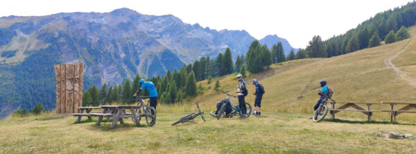 The moles regroup on the last trail of the day