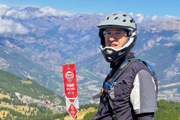 Lloyd at the top of the L'homme de Pierre at Risoul