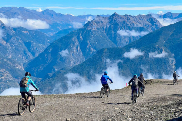 Heading for the start of a red at Risoul in a lunar landscape