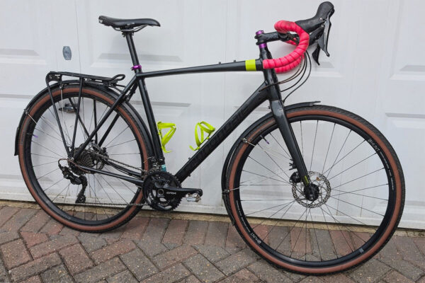 Cannondale Topstone with a rear rack for cycle touring