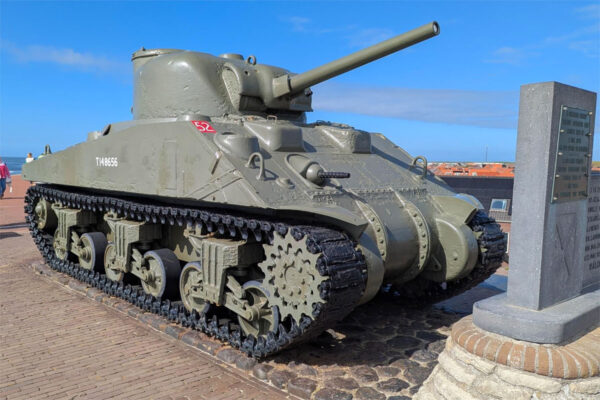A Sherman tank on display at Westkapelle in the Netherlands