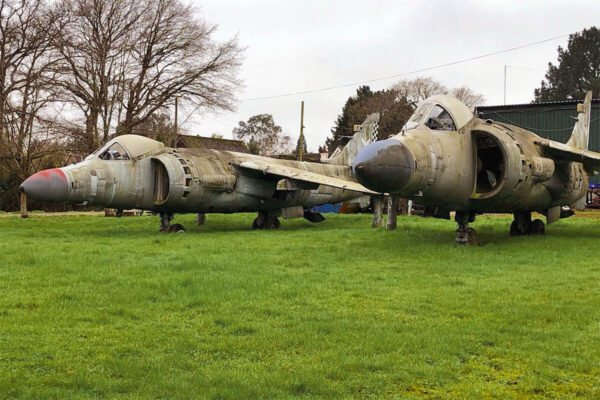 Harrier jump jets on Glovers Road in Charlwood