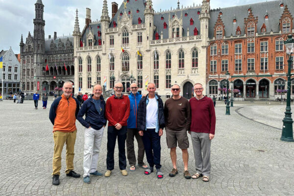 Moles in Grand Place Markt in Bruges