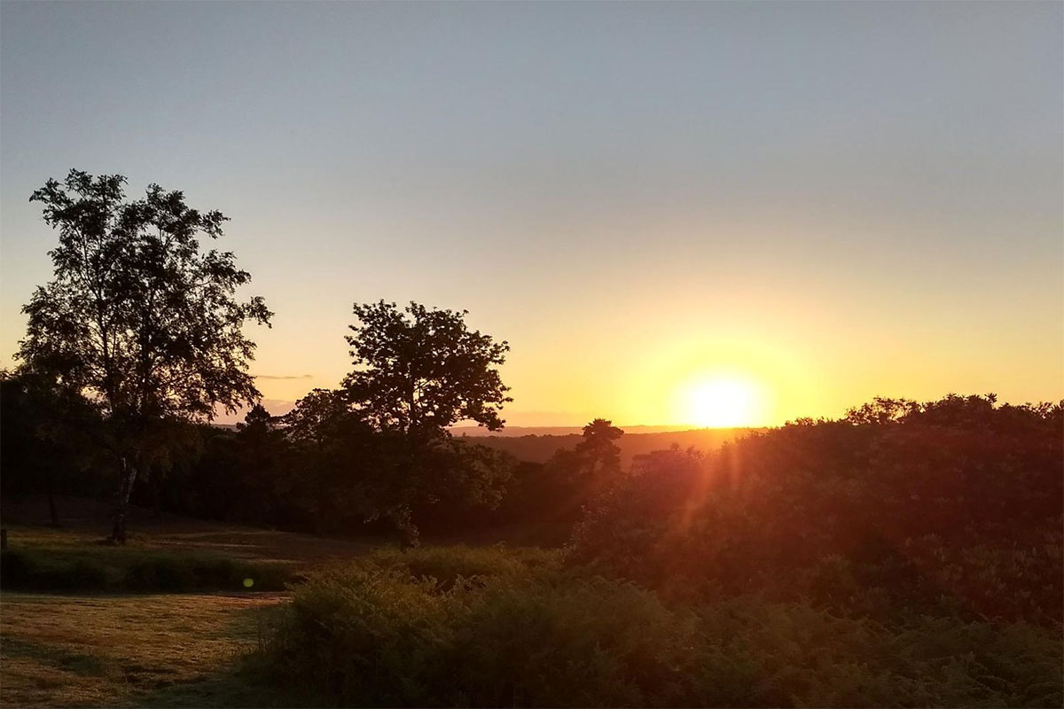 Moles Solstice 2019 sunrise at Holmbury Hill