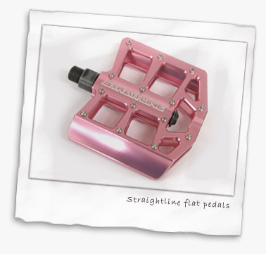 Pink Straightline flat pedals