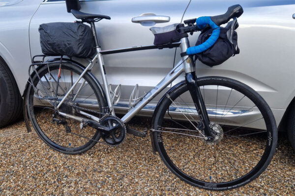 Orro with rear top rack bag