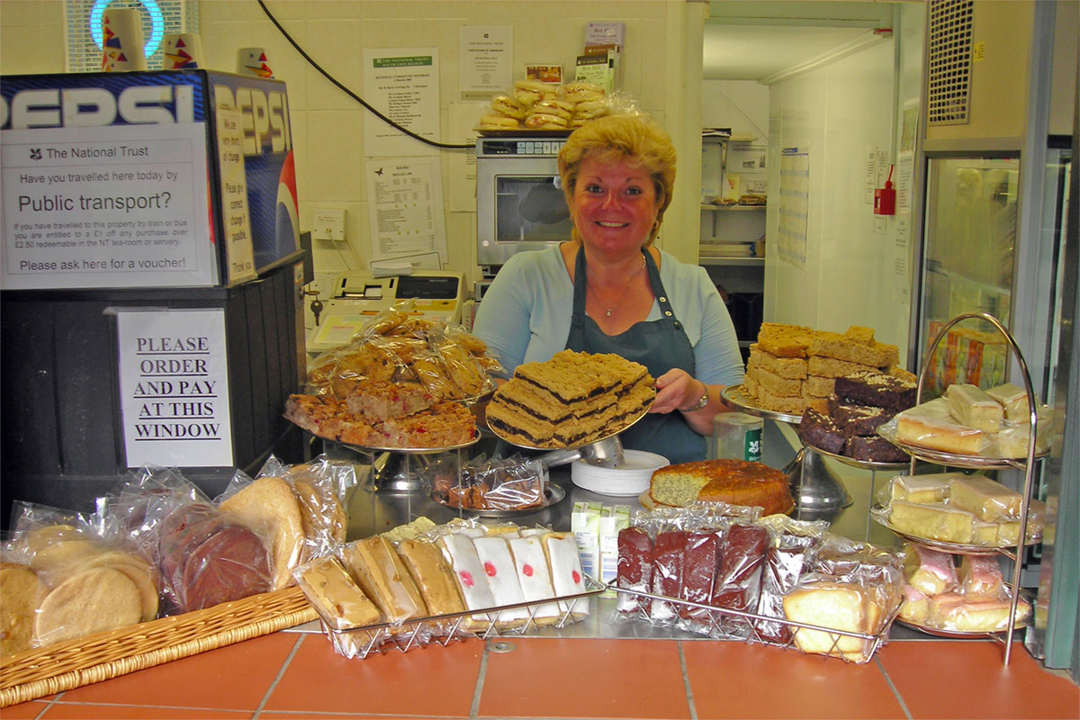 Sue at the Box Hill food kiosk