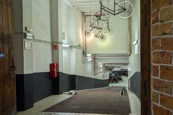 Underground bike parking in Bruges